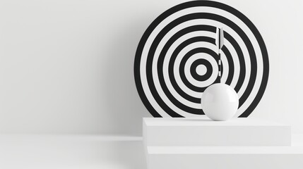 A modern white background with a target design, featuring a minimalist layout and clean, crisp lines. This image is perfect for conveying a sense of precision and accuracy.