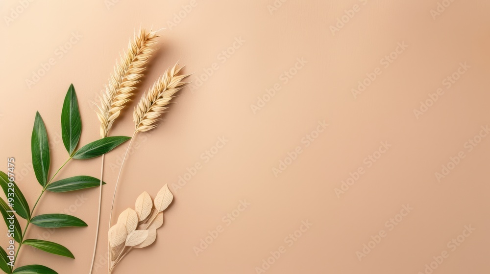 Poster a simple and stylish brown symbol idea on a minimal backdrop, featuring ample copy space for creativ