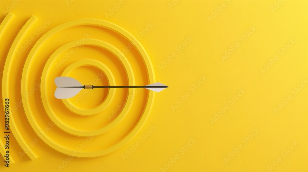 Poster an elegant yellow target design, perfect for projects that require a simple yet impactful visual. th
