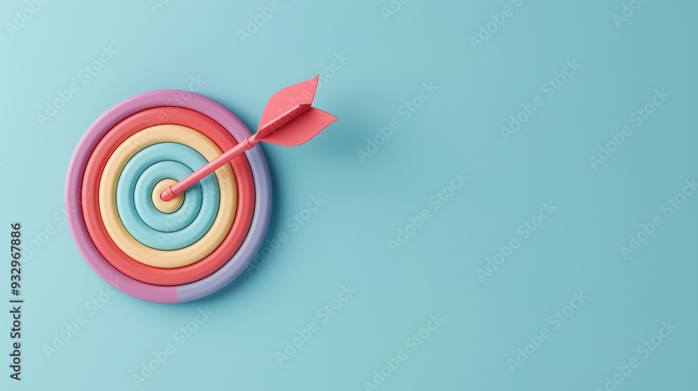 Aufkleber an abstract representation of a rainbow intersecting with a target symbol, creating a visually strik