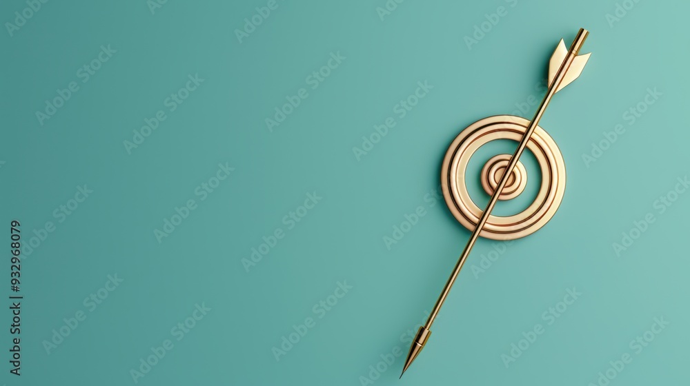 Poster a sleek and modern design featuring a gold target icon set against a minimalist backdrop, symbolizin