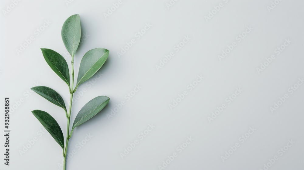 Poster a minimalist green symbol on a clean white background with ample copy space, perfect for representin