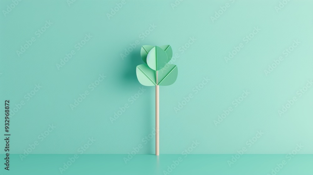 Poster a simple green icon set against a minimalistic backdrop, providing plenty of copy space for text or 