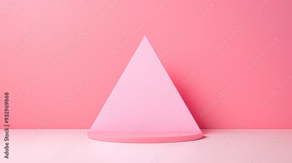 Poster a sleek pink symbol on a minimalist background with plenty of copy space, ideal for branding or desi