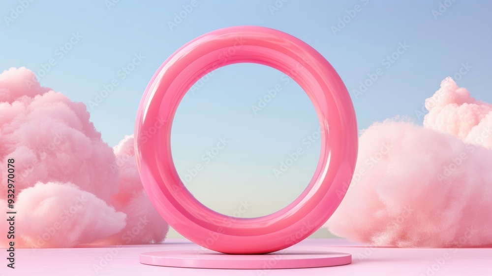 Poster a sleek and simple pink symbol with ample copy space, ideal for branding or design concepts.