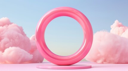 A sleek and simple pink symbol with ample copy space, ideal for branding or design concepts.