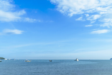 Naklejka premium Cloudy Blue sky at sunset. Gradient color. Sky texture, abstract nature background in Patong Phuket Thailand