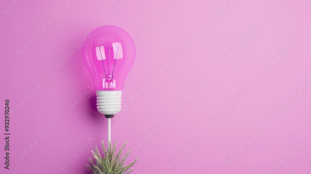 Poster a minimalist and symbolic representation of ideas, featuring a purple symbol that conveys creativity