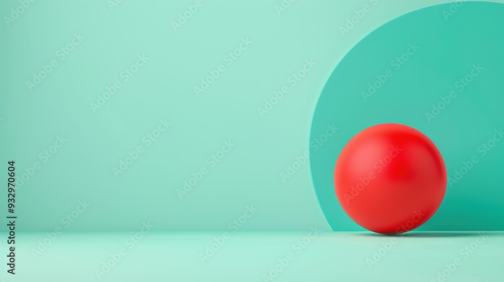 Poster a modern and sleek image featuring a red symbol that symbolizes a creative idea. the minimalist desi