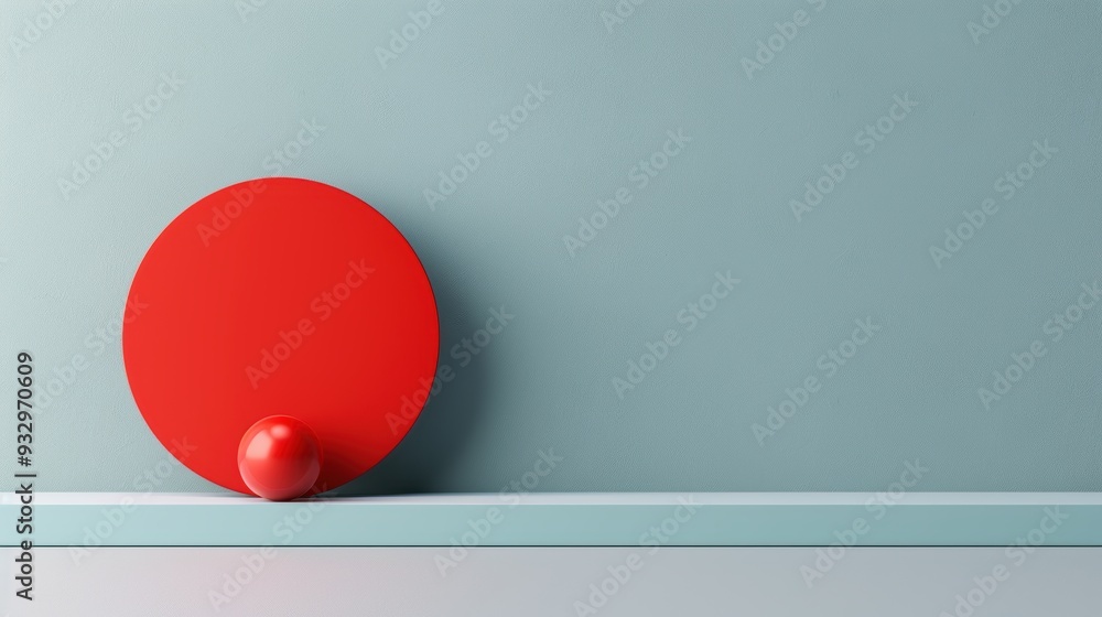 Poster a minimalist image featuring a bold red symbol, creatively representing an idea or concept. the desi