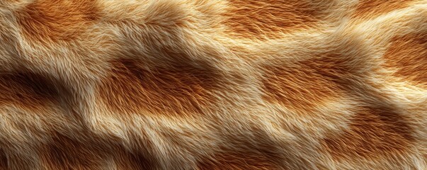 Close-up of a soft leopard fur texture with a warm, abstract pattern, showcasing the natural, fluffy brown and white hair