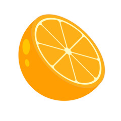 Fresh orange.Whole orange fruits and an orange cut in half.vector illustration.Orange fruit. Oranges that are segmented on a white background in a flat vector
