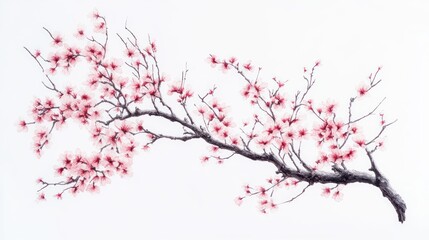 Delicate Branch of Pink Blossoms