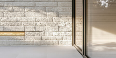 Modern minimalist architecture design with clean lines and natural textures