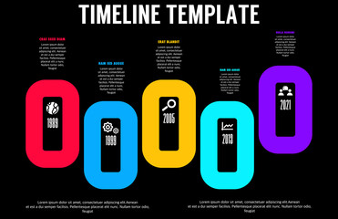 Vector Infographic Company Milestones Timeline Template with pointers