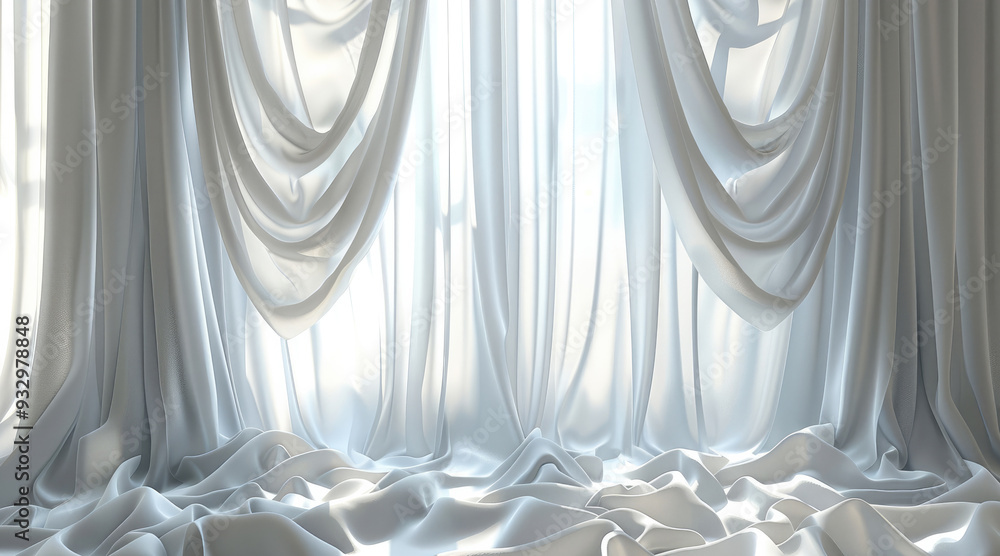 Poster a curtain interlocking in perfect symmetry. generative ai.