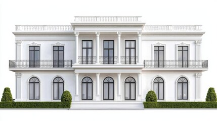 Fototapeta premium Virtual property search, elegant home exterior, 3D illustration