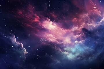 Fototapeta premium Nebula and galaxies in space abstract cosmos background