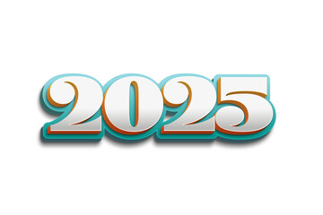 2025 Happy New Year 3D PNG 