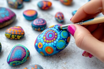 painting or decorating pet rocks .