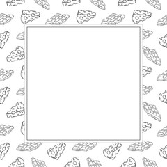 food and beverage frame in doodle style frame background
