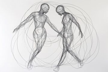 Two people are dancing in a circle