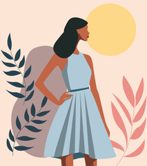 Vector image, girls, pastel colors