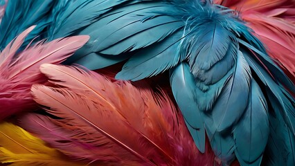 Fototapeta premium Abstract background feathers in colorful design, fabric and soft combination 3d render graphic design