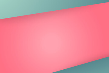 Fototapeta premium Simple coral color and green frame background