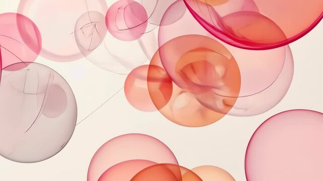 Abstract background with peach and pink circles light beige background in watercolor texture.