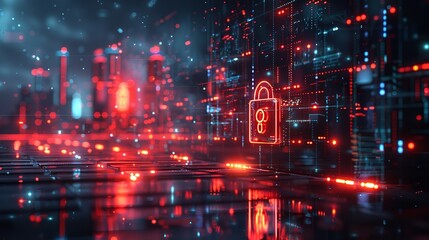 Lock icon showing secure data, privacy, end to end encryption, Cybersecurity