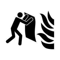 ISO fire prevention safety sign_fire blanket symbol only