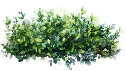 Obraz premium Boxwood Bush Watercolor Style