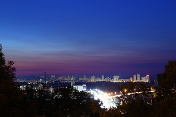 Fototapeta premium Night city. City landscape. Travel.