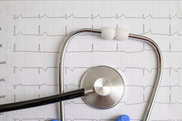 Lekarz kardiolog przeglądający wyniki badań serca EKG diagnostyka i profilaktyka chorób serca