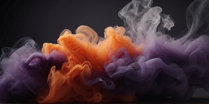 Shades of fiery orange and deep purple collide in this intense and colorful smoke footage.