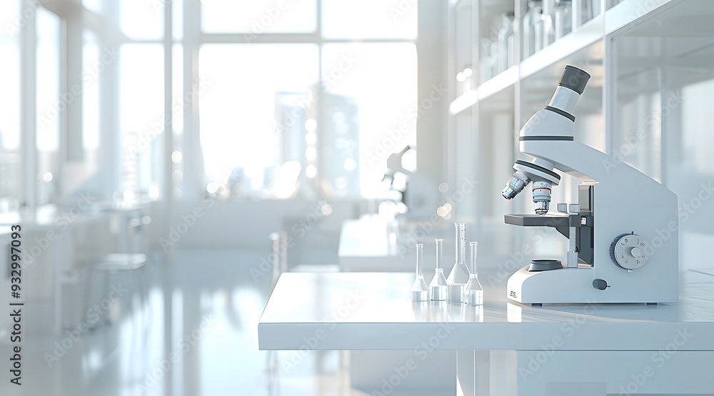 Aufkleber a modern laboratory with microscope on the table