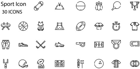 Set of Sport icons. Line art style icons bundle. vector illustration