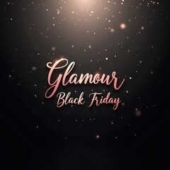 Black Friday advertisement promoting glamour with a festive sparkly background