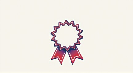 A vibrant Labor Day award ribbon featuring a star symbol, ideal for recognition events and celebrations, with copy space.