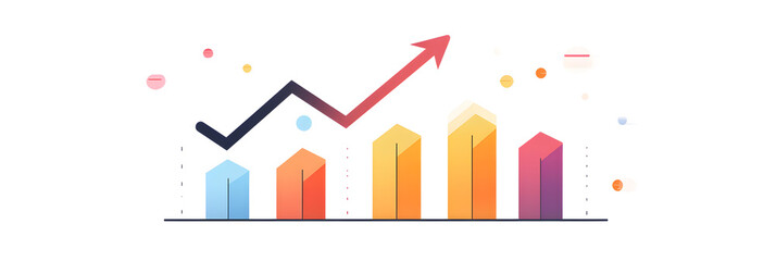 Obraz premium SALES GROWTH CHART, UP ARROW