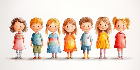 Joyful Gathering of Diverse Children in Spring