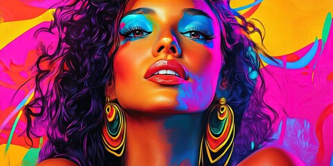 Obraz premium vivid colours, beautiful indian woman