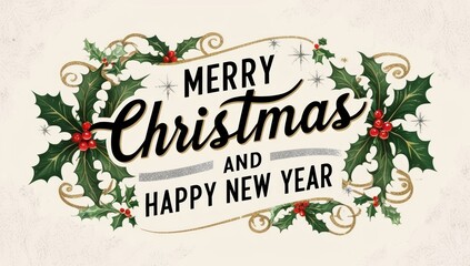 A festive holiday image featuring the text Merry Christmas