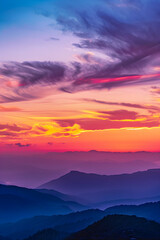 Fototapeta premium A Tranquil Twilight: The Majestic Colors of a Sunset
