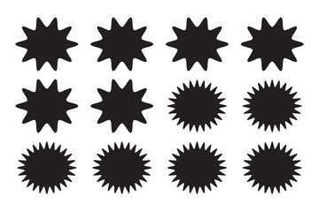 Star burst sticker vector set. Stars collection. Star icons. Starburst flower sale badge. Star blank label, stickers emblem.