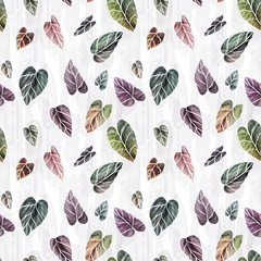 Seamless floral pattern, multi-colored distyas with a white outline on a light background.