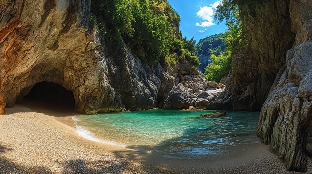 Famous Mylopotamos Beach at Tsagarada in Pelion, Greece.