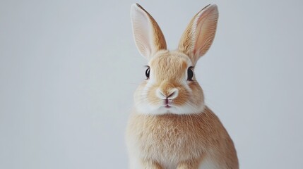 Obraz premium A rabbit sitting against a clean white background.