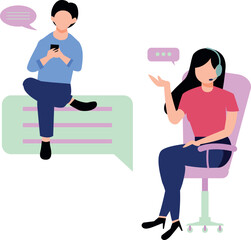 The guy is talking to the customer support service.